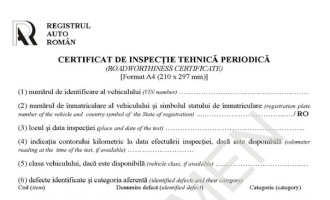 Un nou tip de certificat la finalizarea ITP